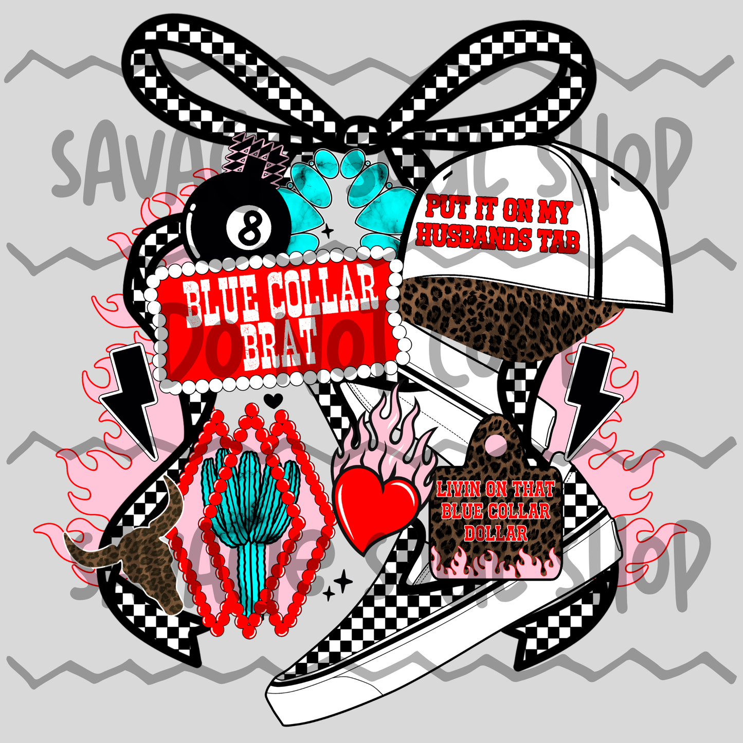 Blue Collar Brat DTF Transfer