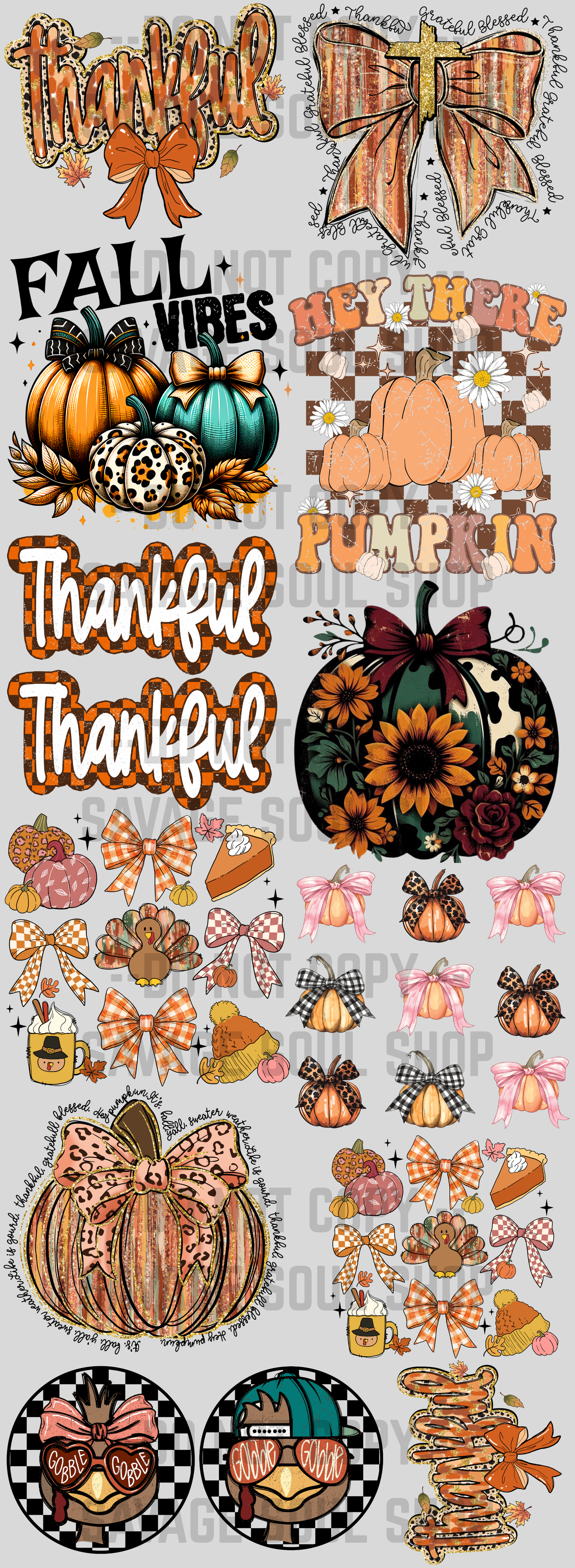 Fall/Thanksgiving Pre-Made Gang Sheet