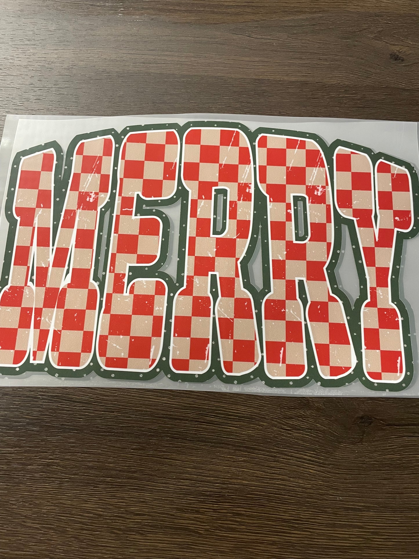 Retro checkered Merry Transfer
