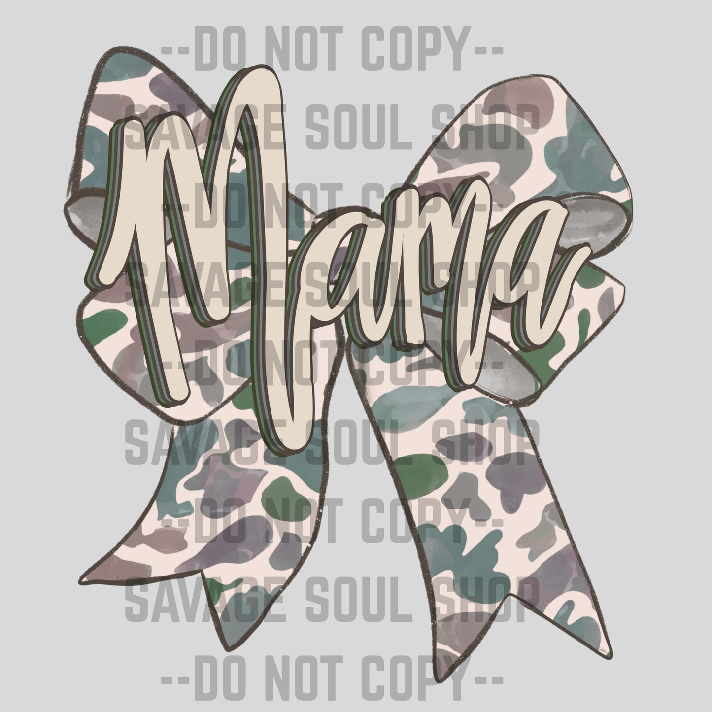 Camo Mama Bow Transfer