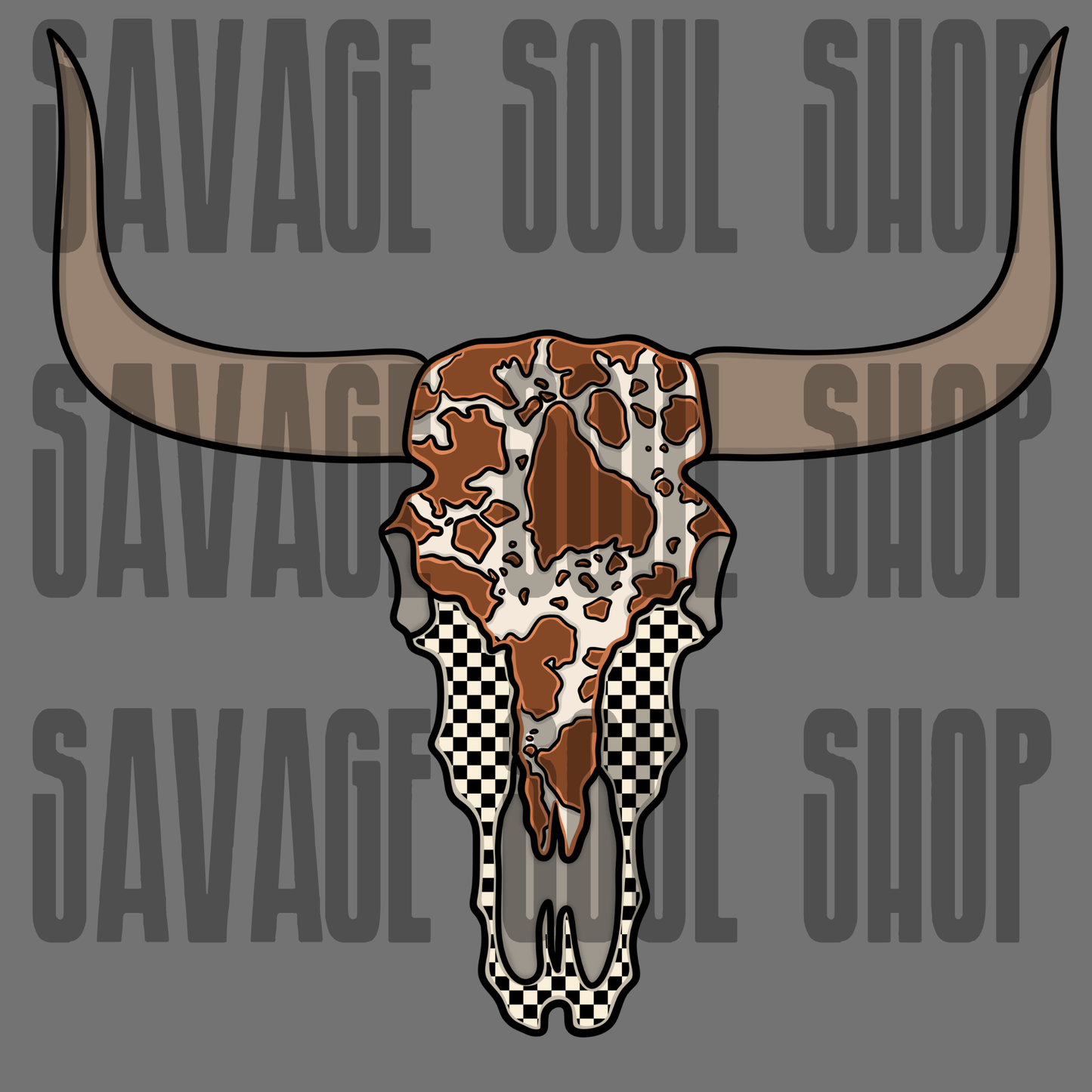 Bull Skull DTF Transfer