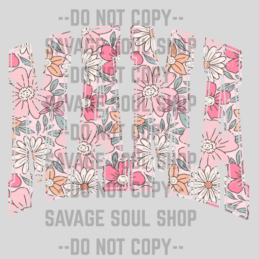 Pink Floral Mama Transfer
