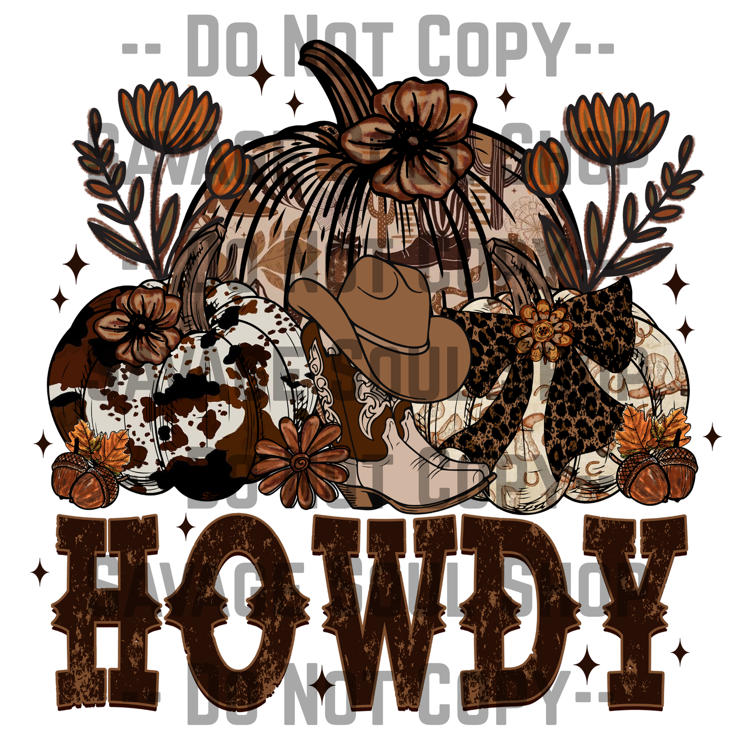 Howdy ( cow print) pumpkin