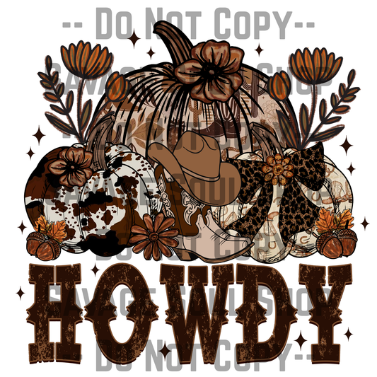 Howdy ( cow print) pumpkin