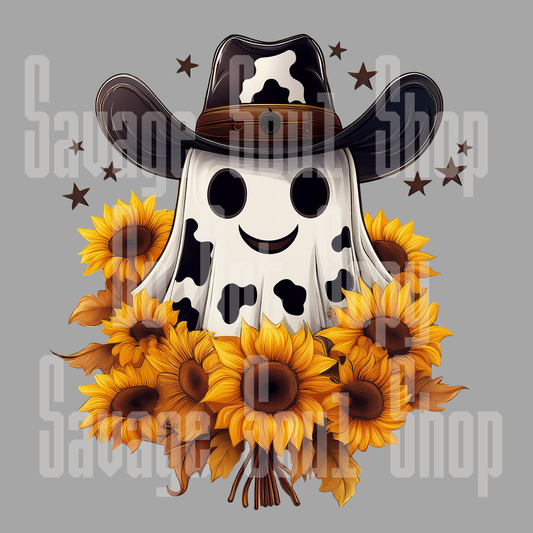 Western sunflower Ghost DTF Transfer