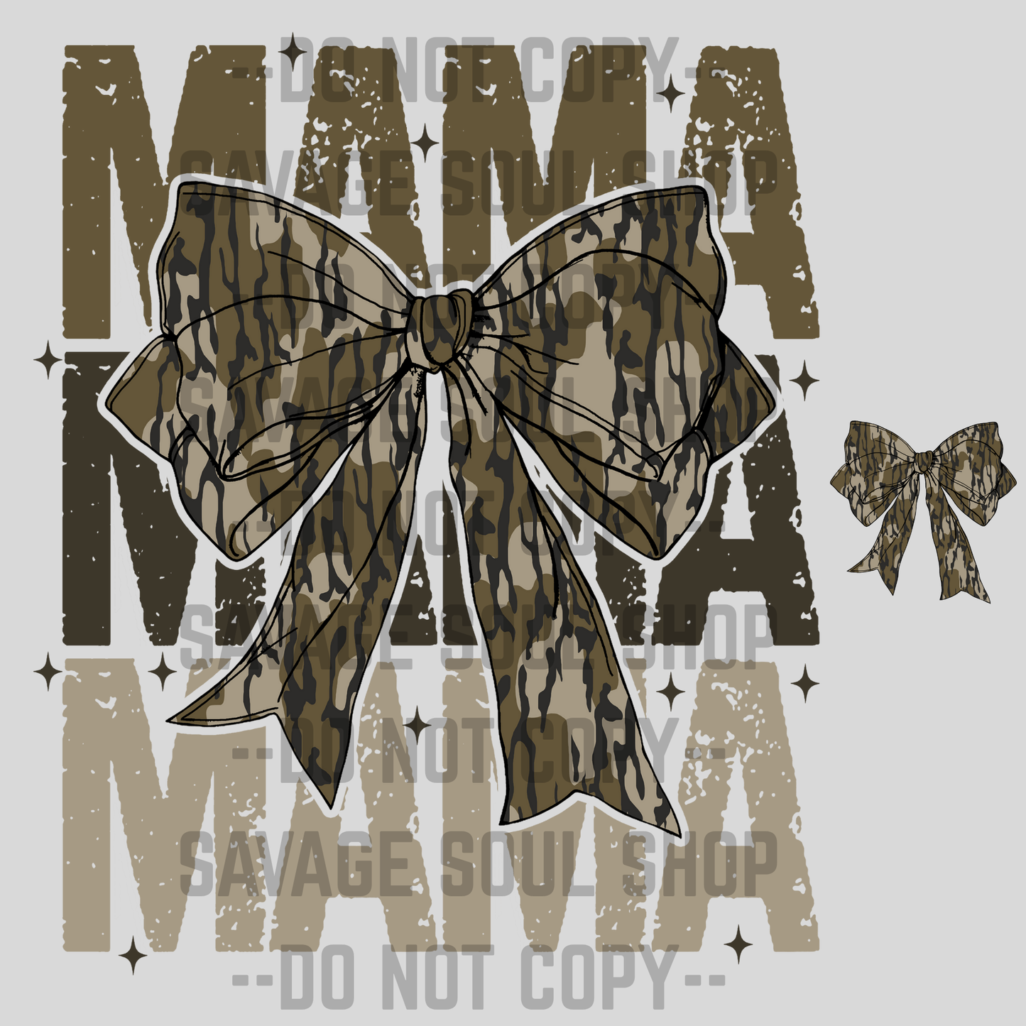 Stacked Green Bow Mama Transfer