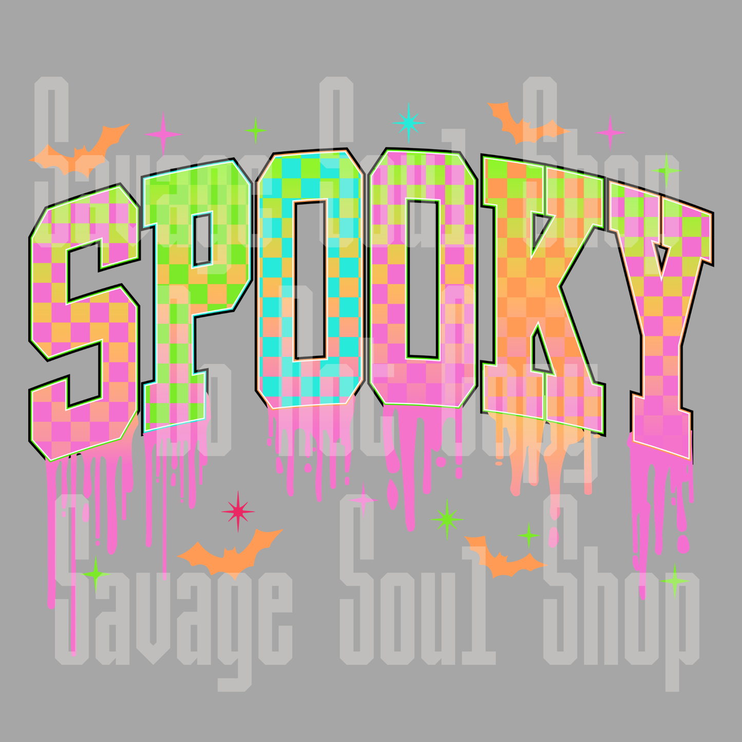 Neon Spooky DTF Transfer