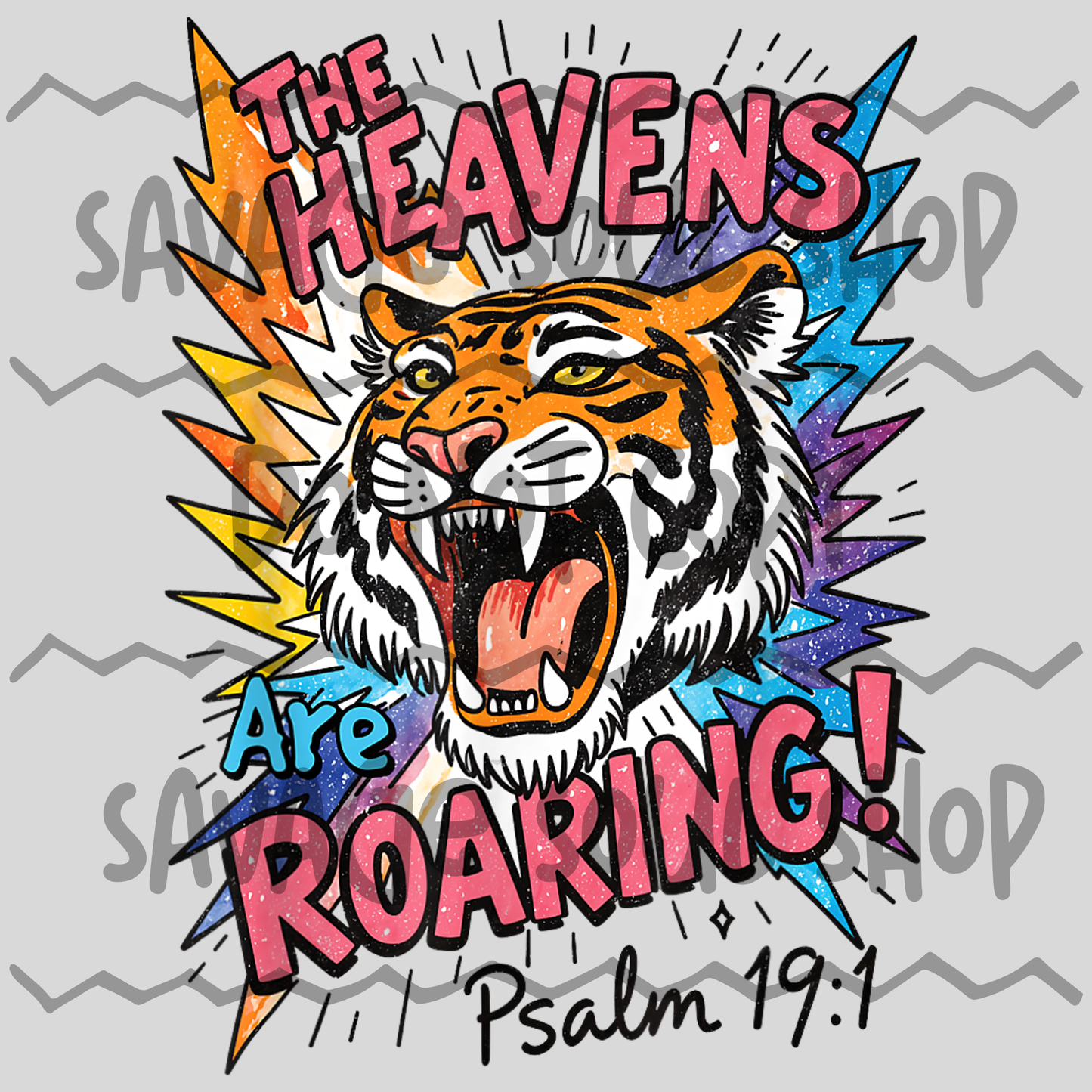 Heavens are roaring DTF transfer