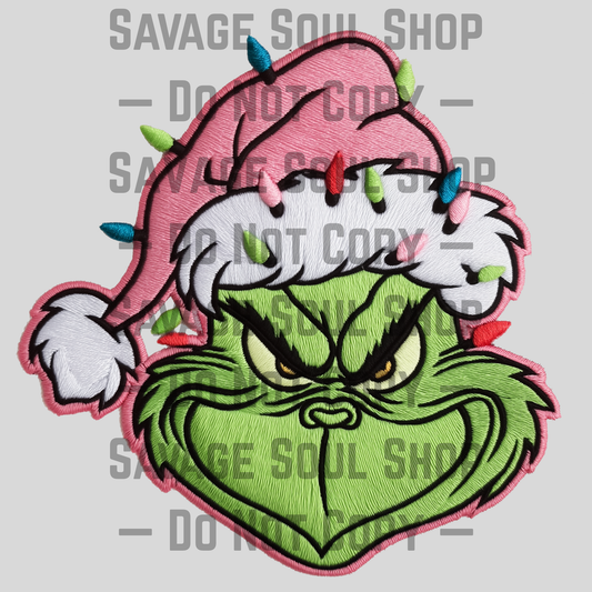 Mr. Grinch Pink Hat Transfer