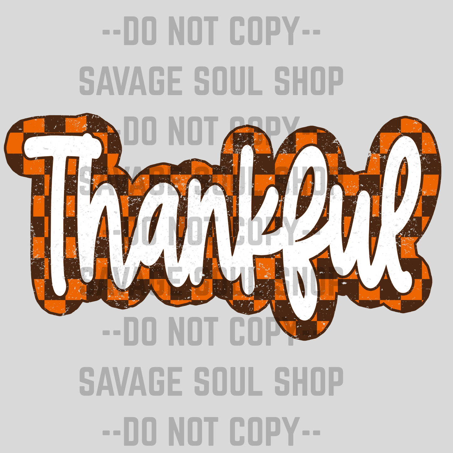 Checkered Thankful Transfer