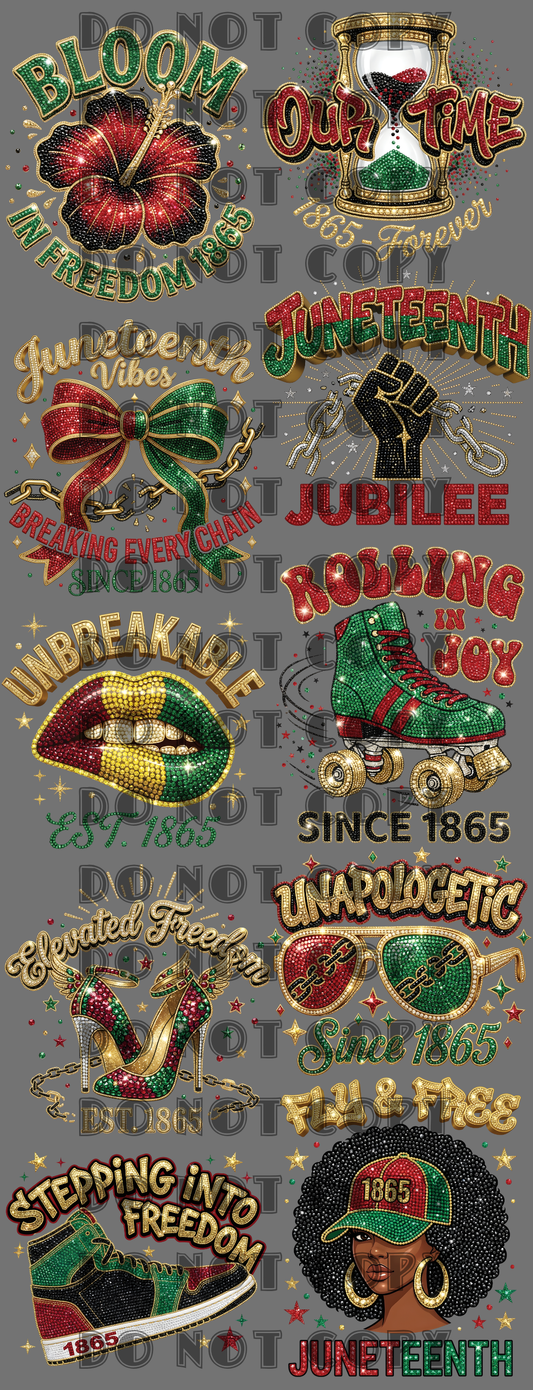Juneteenth Bling #1 Pre-made Gangsheet