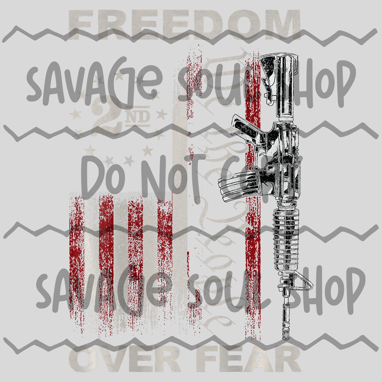 Freedom over fear DTF Transfer