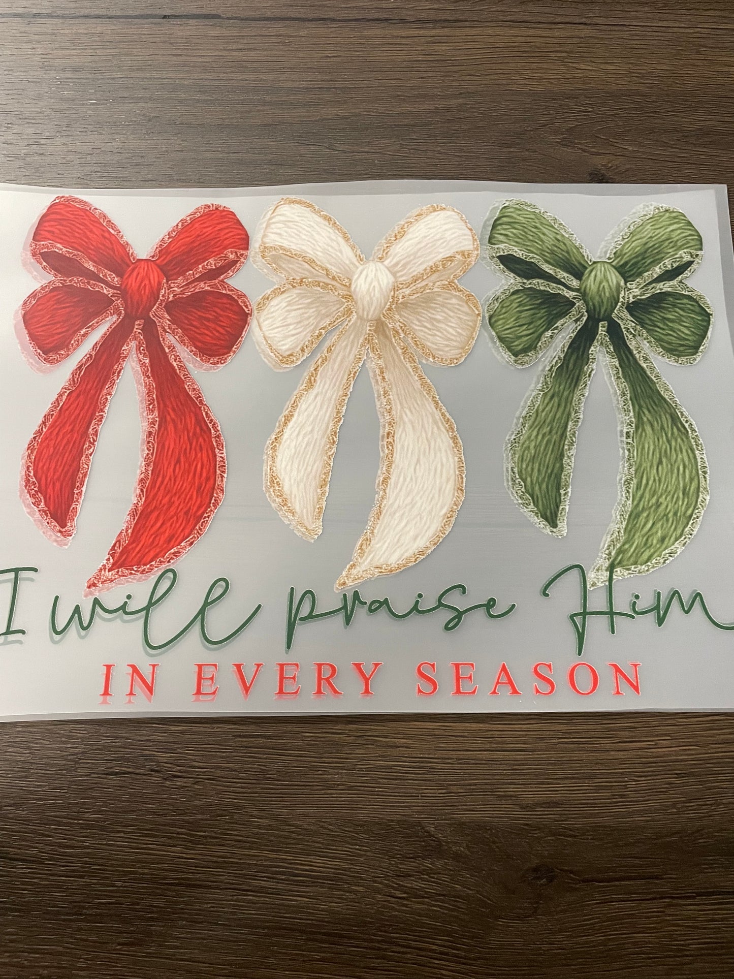 I will praise him in every season Transfer