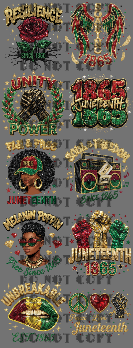 Juneteenth Bling #3 Pre-made Gangsheet