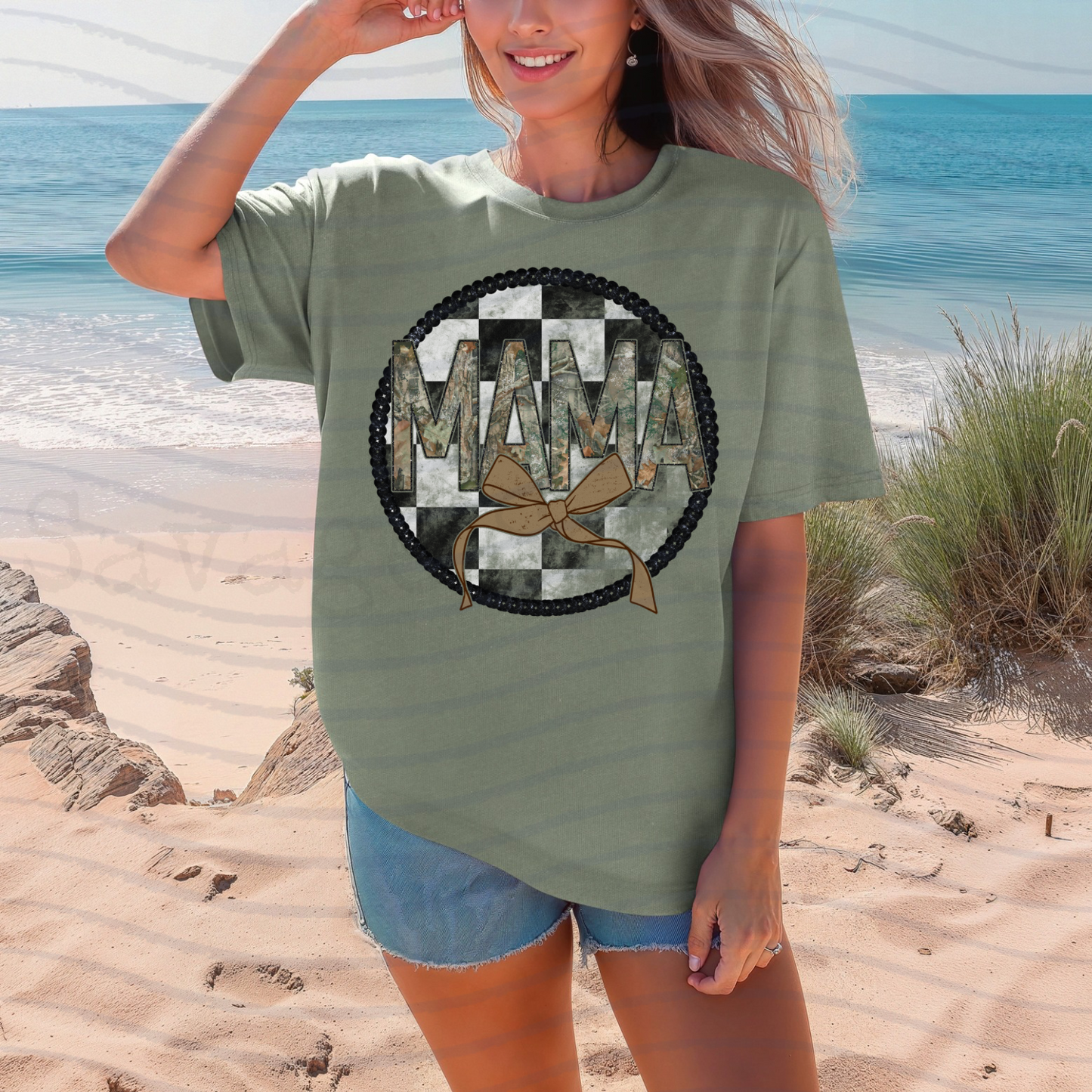 Comfort Color Camo Mama TShirt