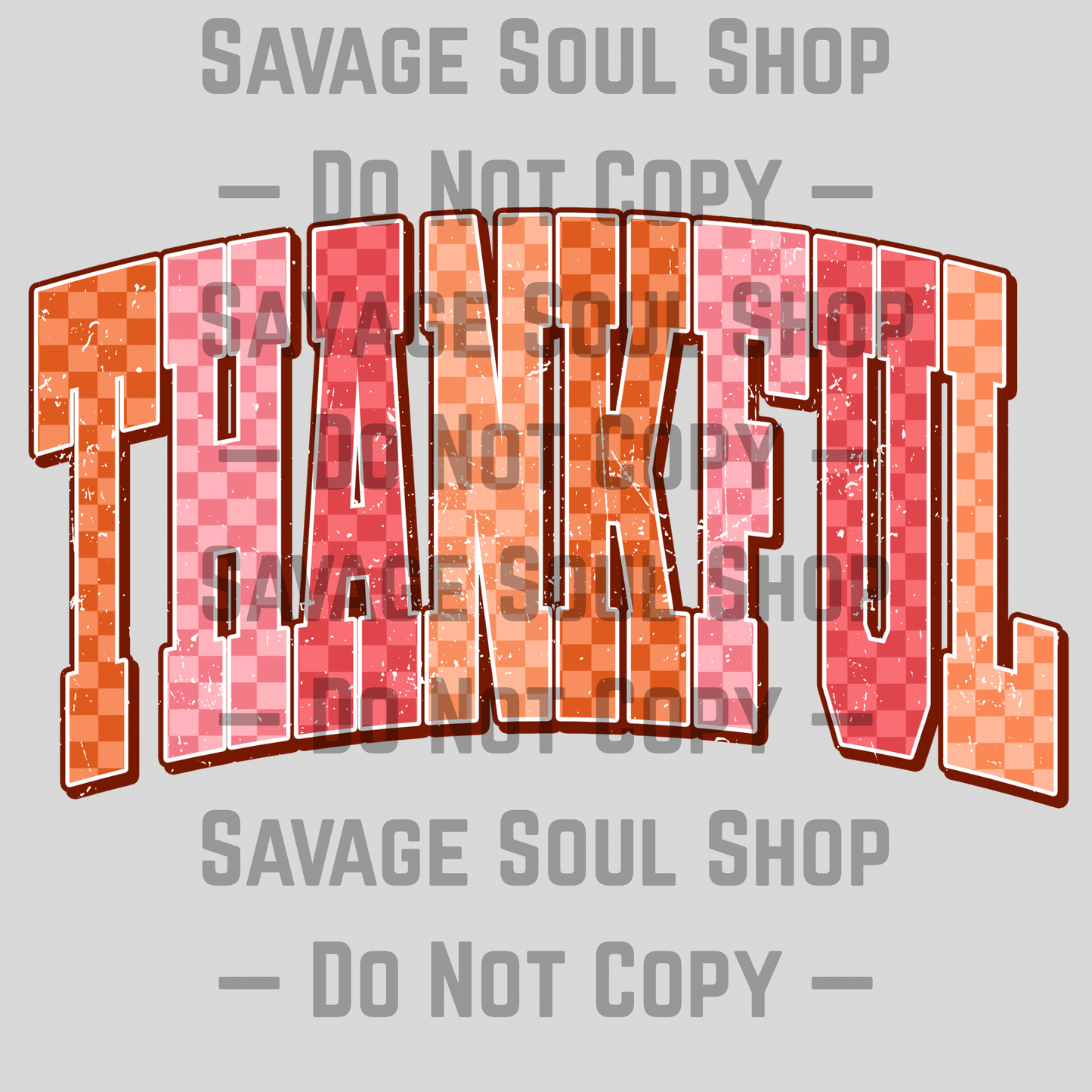 Checkered Retro Thankful