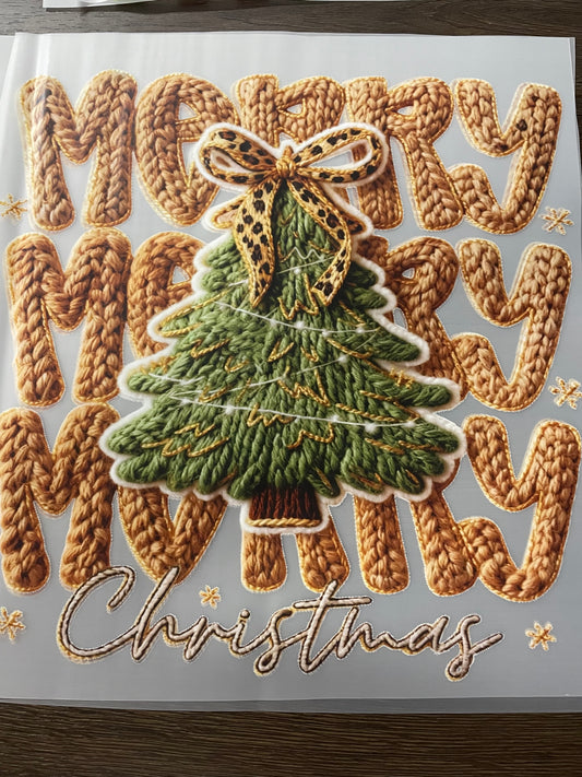 Brown Merry Christmas Transfer