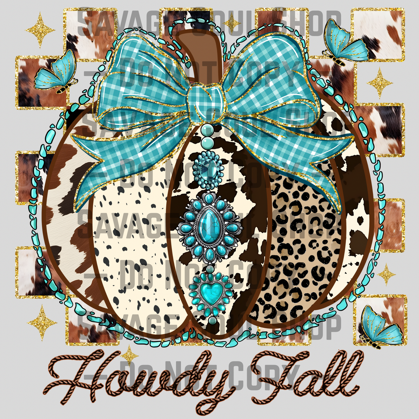 Turquoise Howdy Fall Transfer