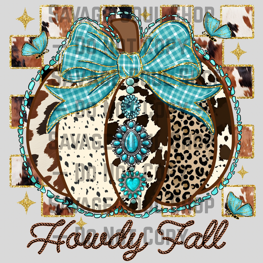 Turquoise Howdy Fall Transfer