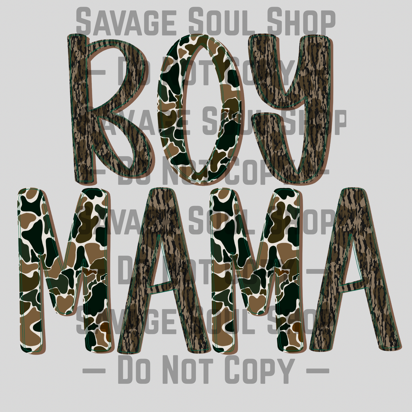 Boy Mama Camo Transfer