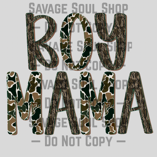 Boy Mama Camo Transfer