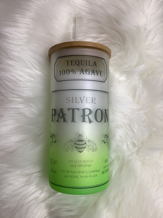 Patron frosted Glass Tumbler